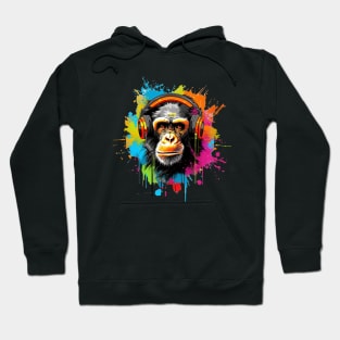 DJ Monkey with Headphones on Hoodie